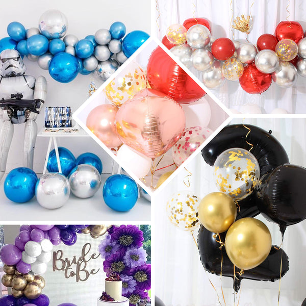 2 Pack | 12inch 4D Shiny Purple Sphere Mylar Foil Helium or Air Balloons