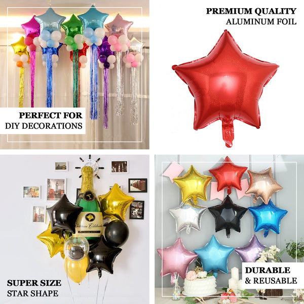 2 Pack | 16inch 4D Metallic Gold Star Mylar Foil Helium or Air Balloons
