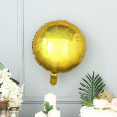 2 Pack | 13" | Gold Sparkle | Aluminium Foil Air Helium 4D Round Orbz Mylar Balloons