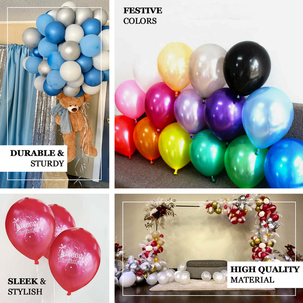 25 Pack | 12" Navy Blue Pearl Balloons | Water Air Helium Party Latex Balloons