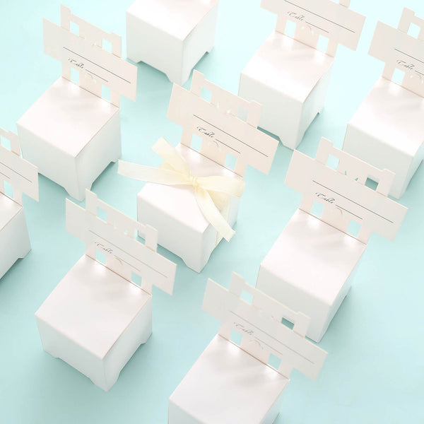 50 Pack | 2inch White Chair & Card Label Party Favor Candy Gift Boxes