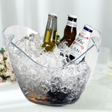 Clear Acrylic 7 Liter Plastic Ice & Drinks Bucket, Party Beverage Cooler Storage Tub With Handles