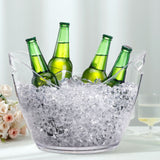 Clear Acrylic 7 Liter Plastic Ice & Drinks Bucket, Party Beverage Cooler Storage Tub With Handles