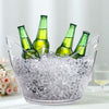 Clear Acrylic 7 Liter Plastic Ice & Drinks Bucket, Party Beverage Cooler Storage Tub With Handles