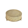 14inch Round Gold Embossed Cake Stand Riser, Matte Metal Cake Pedestal#whtbkgd