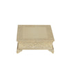14inch Square Gold Embossed Cake Pedestal, Metal Cake Stand Cake Riser#whtbkgd