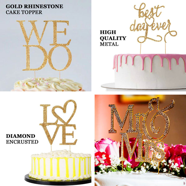 40 & Fabulous Gold Rhinestones Cake Topper