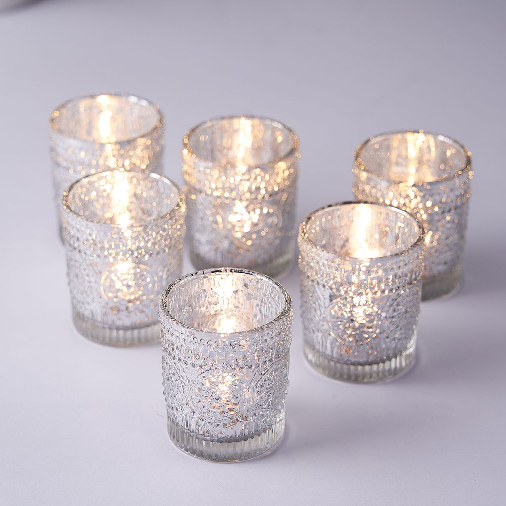 Sequins and Glitter/ Tealight Hand-decorated Tealight Holder with Mosaic Mirror 