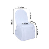 White Polyester Banquet Chair Covers, Reusable or 1x Use Stain Resistant Chair Covers