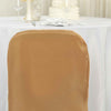 Gold Polyester Folding Round Chair Covers, Reusable or 1x Use Stain Resistant Chair Covers