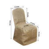 Natural 100% Jute Burlap Banquet Chair Cover, Reusable Rustic Chair Covers