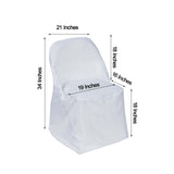 White Polyester Round Back Folding Chair Covers, Reusable or 1x Use Chair Covers