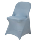 Dusty Blue Spandex Stretch Folding Chair Cover#whtbkgd