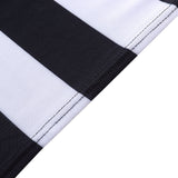 Black & White 2inch Striped Spandex Stretch Fitted Banquet Chair Cover With Foot Pockets - Premium