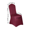 Burgundy Spandex Stretch Banquet Chair Cover, Fitted with Metallic Glittering Back