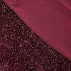 Burgundy Spandex Stretch Banquet Chair Cover, Fitted with Metallic Glittering Back