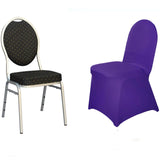 Purple Spandex Stretch Fitted Banquet Chair Cover With Foot Pockets - 160GSM Premium Spandex