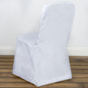 White Polyester Square Top Banquet Chair Covers, Reusable or 1x Use Chair Covers