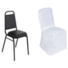 White Polyester Square Top Banquet Chair Covers, Reusable or 1x Use Chair Covers