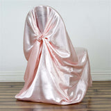 Blush/Rose Gold Universal Satin Chair Cover#whtbkgd