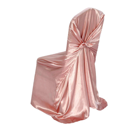 Dusty Rose Satin Universal Chair Cover