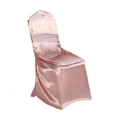 Dusty Rose Satin Universal Chair Cover