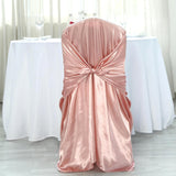 Dusty Rose Satin Universal Chair Cover