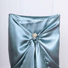 Dusty Blue Universal Satin Chair Covers, Folding, Dining, Banquet & Standard Size Chair Covers