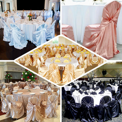 Terracotta Universal Satin Chair Covers, Folding, Dining, Banquet & Standard Size Chair Covers