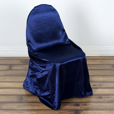 Navy Blue Universal Satin Chair Cover