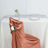 Terracotta Universal Satin Chair Covers, Folding, Dining, Banquet & Standard Size Chair Covers