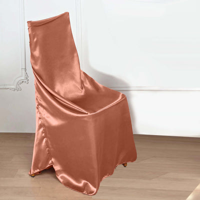 Terracotta Universal Satin Chair Covers, Folding, Dining, Banquet & Standard Size Chair Covers