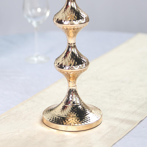 24" Gold Hammered Style Metal Trumpet Vase Centerpiece