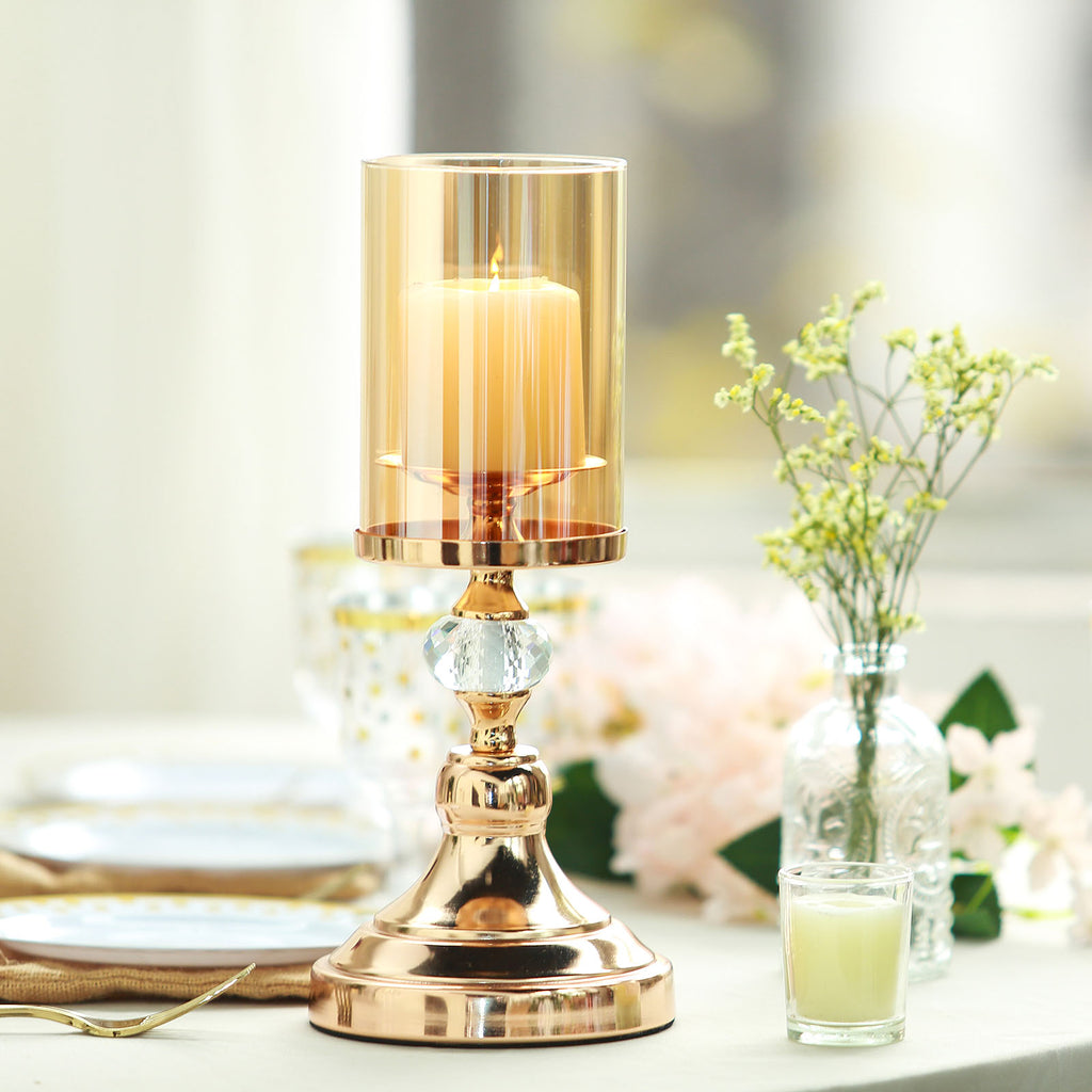 gold pillar candle holders