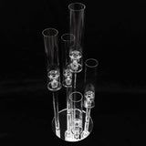 32inch Tall Clear 5-Arm Crystal Round Glass Taper Candle Candelabra