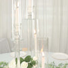 32inch Tall Clear 5-Arm Crystal Round Glass Taper Candle Candelabra