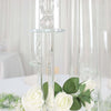 32inch Tall Clear 5-Arm Crystal Round Glass Taper Candle Candelabra