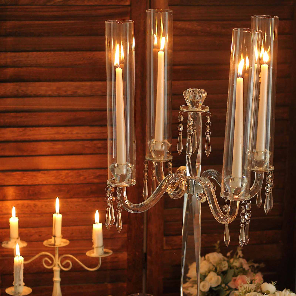 tall glass candlestick holders