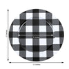 13inch Black/White Buffalo Plaid Metal Charger Plates, Checkered Picnic Dinner Charger Plates