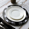 13inch Black/White Buffalo Plaid Metal Charger Plates, Checkered Picnic Dinner Charger Plates