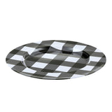 13inch Black/White Buffalo Plaid Metal Charger Plates, Checkered Picnic Dinner Charger Plates