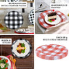13inch Black/White Buffalo Plaid Metal Charger Plates, Checkered Picnic Dinner Charger Plates