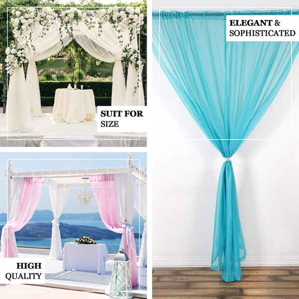 Pack of 2 | 52"x64" Fushia Sheer Organza Curtains With Rod Pocket Window Treatment Panels - Clearance SALE
