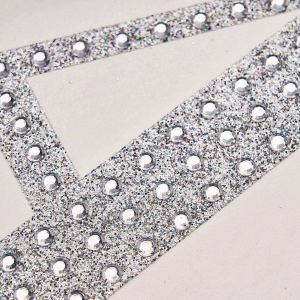 4Inch Silver Decorative Rhinestone Alphabet Letter Stickers DIY Crafts - N