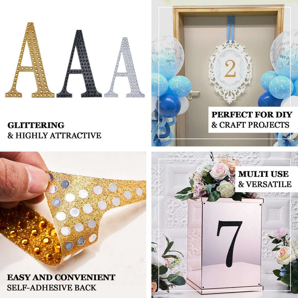 4Inch | Silver Self-Adhesive Rhinestone Letter Stickers, Alphabet Stickers for DIY Crafts - Q