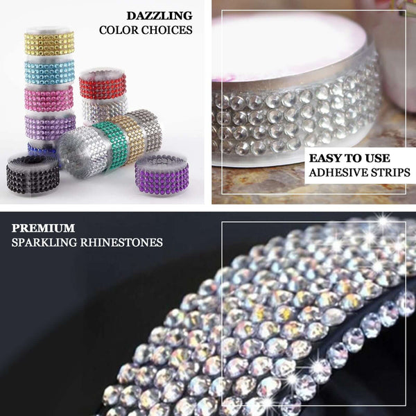 3FT Lavender Stick on Rhinestone Tape | DIY Self Adhesive Diamond Rhinestone Stickers