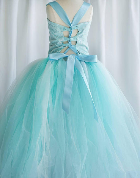Fairy Tutu Flower Girl Dress - Turquoise - Child-2
