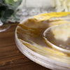10 Pack | Clear & Gold Marble Print 10Inch Plastic Dinner Party Plates, Disposable Plates