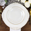 10 Pack | Clear Hammered 9inch Round Plastic Dinner Plates With Gold Rim