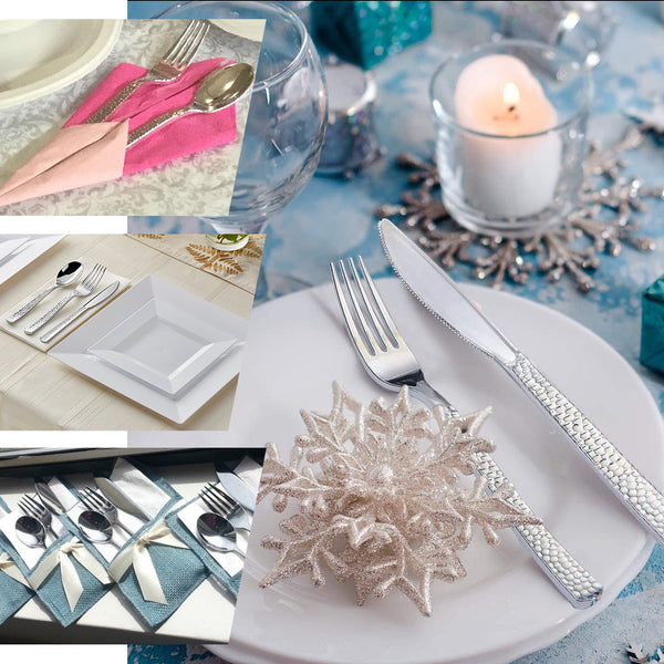 Hammered Plastic Forks, Plastic Silverware